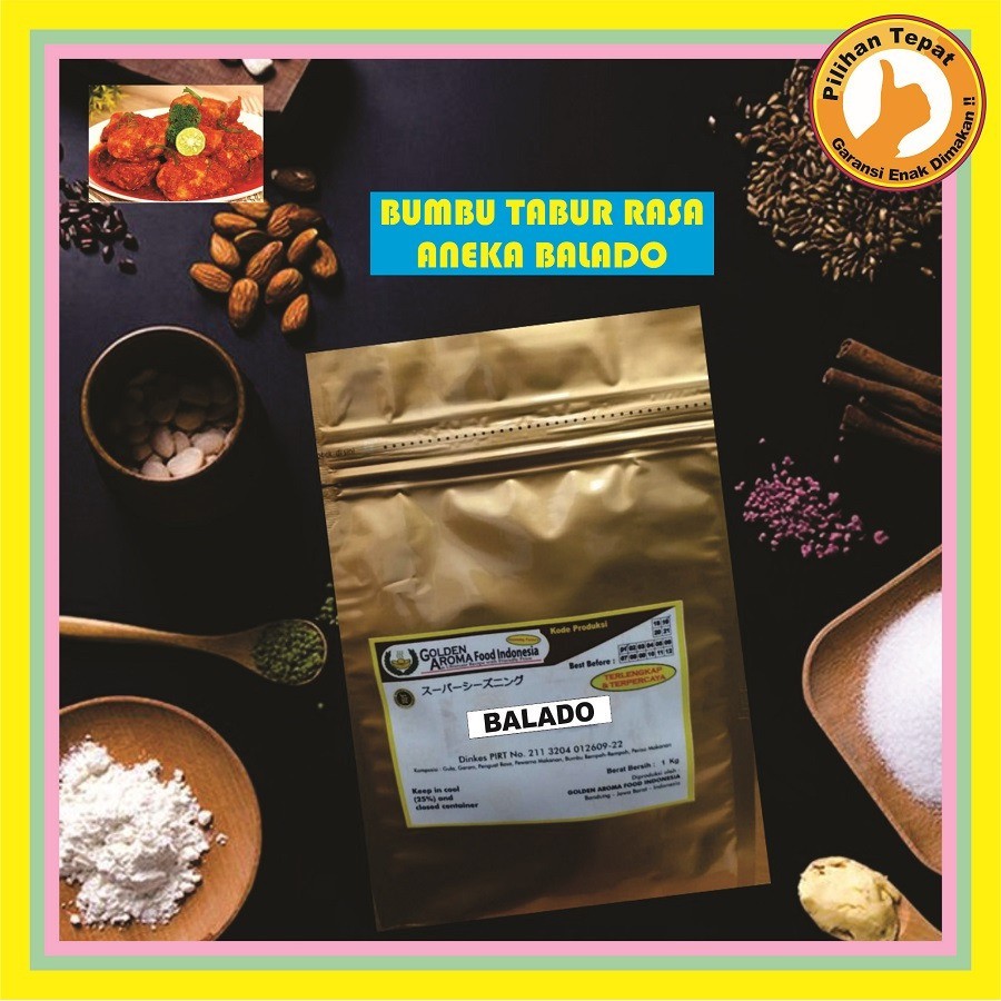 

RATU GAFI Food Bumbu Tabur Aneka Rasa Balado 1 Kg Lezat Murah Enak Gurih Halal, Various Balado