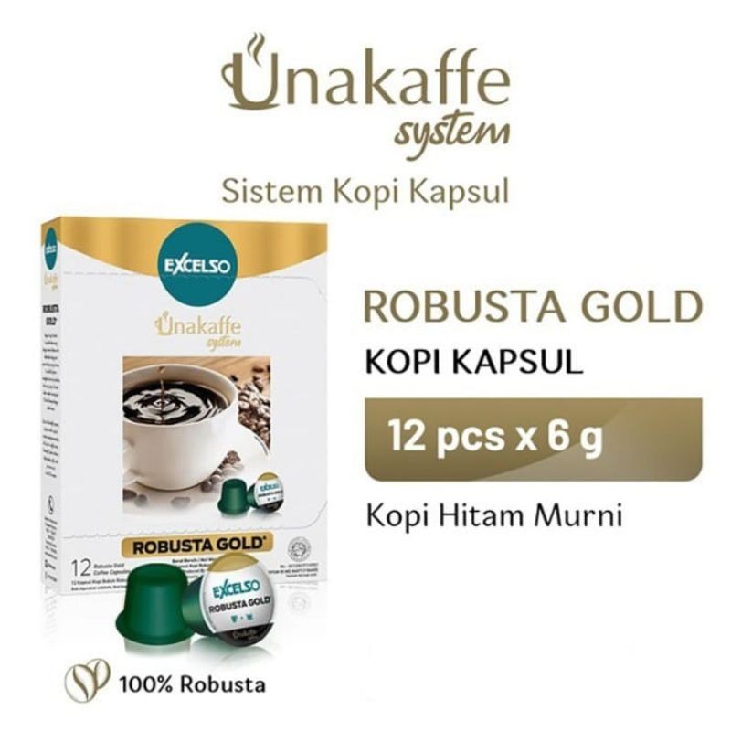 

RATU EXCELSO Capsule Unakaffe Kopi Kapsul ROBUSTA GOLD 12 pods
