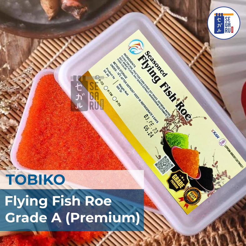 

Tobiko Orange Flying Fish Roe Premium Telur Ikan Sushi Halal 500gr