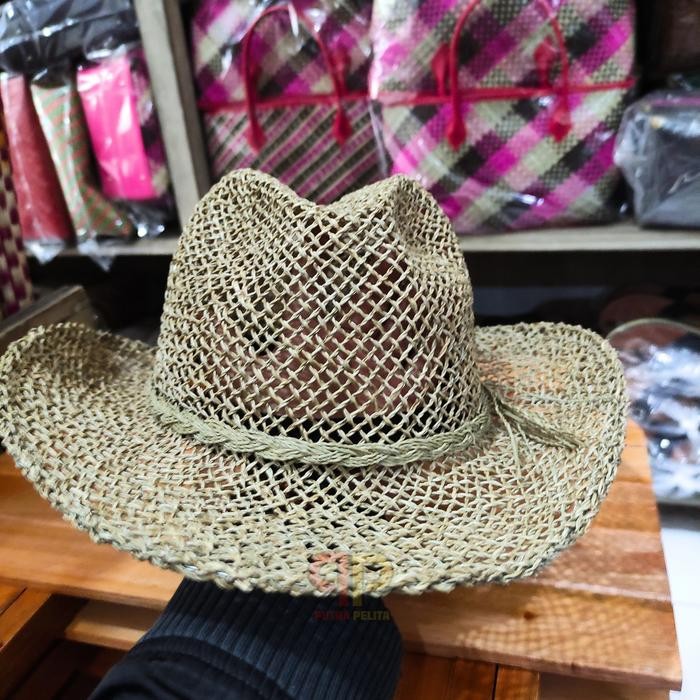 TOPI ANYAMAN LILIT PANDAN / TOPI COWBOY JARING PANDAN