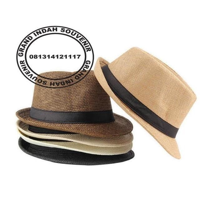 Ganda Topi Pria Keren Fedora Anyaman Wanita- Koboy Promosi Hat