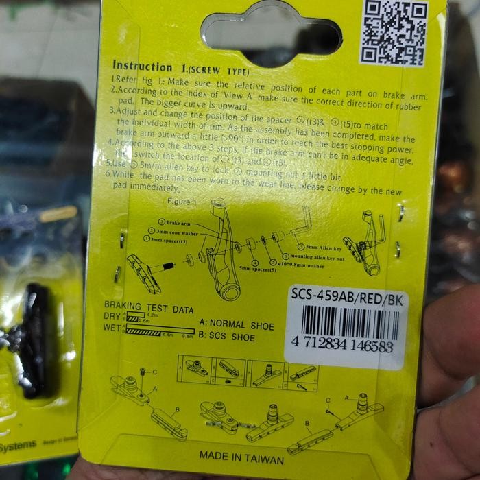 KARET REM BREAKPED UBRAKE SCS DELUXE TAIWAN HARGA SEPASANG 2BH
