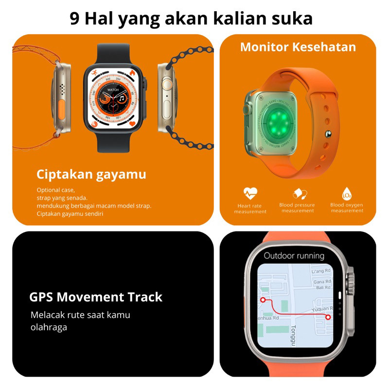 RB2233 GWB ULTRA Smartwatch Wireless Charging Kalkulator Custome Wallpaper Bergaransi Smartwatch