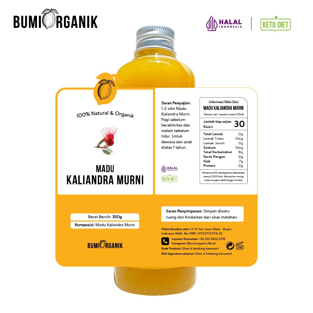

MADU KALIANDRA Murni Raw Asli 1000Gram BUMI Organik / Alami Tanpa Campuran Apapun Raw Honey Minuman