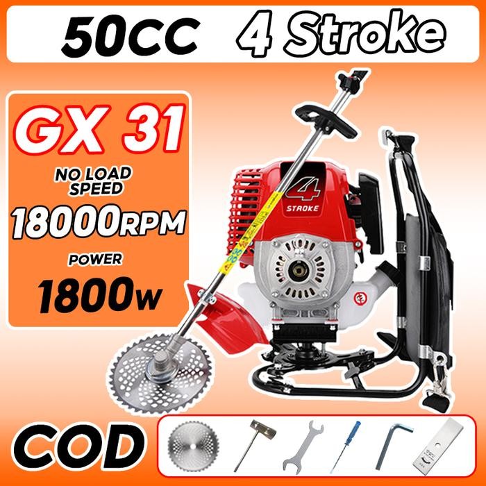 Terlaris Ecosen 1500W Mesin Potong Rumput 4 Tak Brush Cutter Gendong 45Cc Mesin Pemotong Rumput