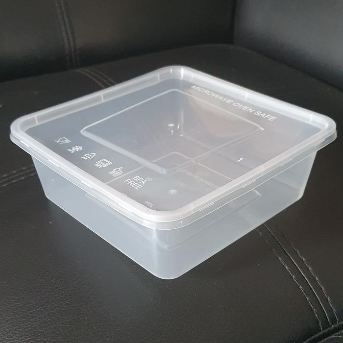 

(25 pcs) Kotak makan plastik square 2000 ml / thin wall square 2000 ml