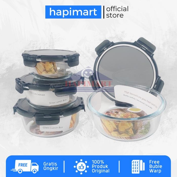 

Glasslock Wadah Makanan Bulat Storage Kaca Tebal Kedap Udara Satuan