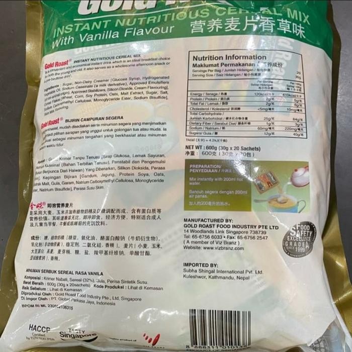 

JTTOP" GOLD ROAST CEREAL INSTANT CEREAL ( VANILLA )