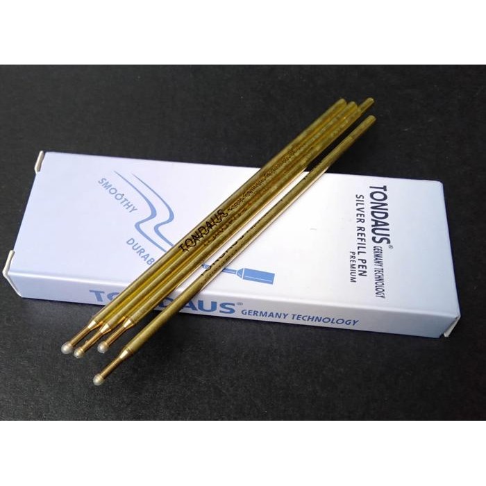 

Silver Pen Tondaus Pen Pola Bahan Kulit Oscar Spon Kain Isi 50