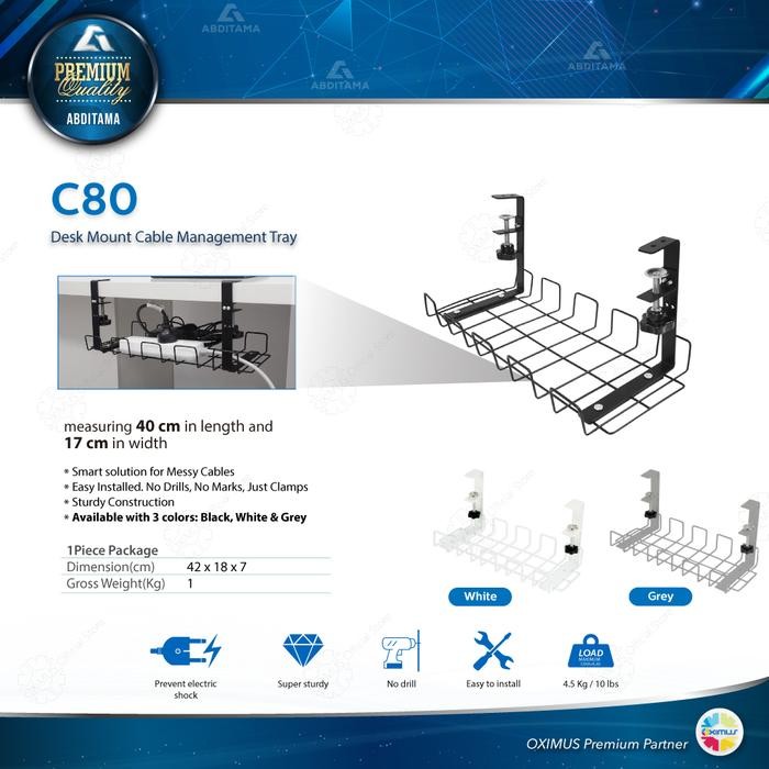 

Desk Mount Cable Management Tray Oximus C80