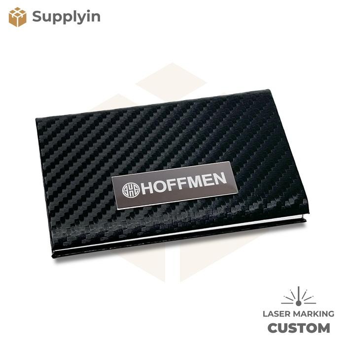 

Business Card Holder Tempat Kartu Nama Kulit Motif Karbon Custom