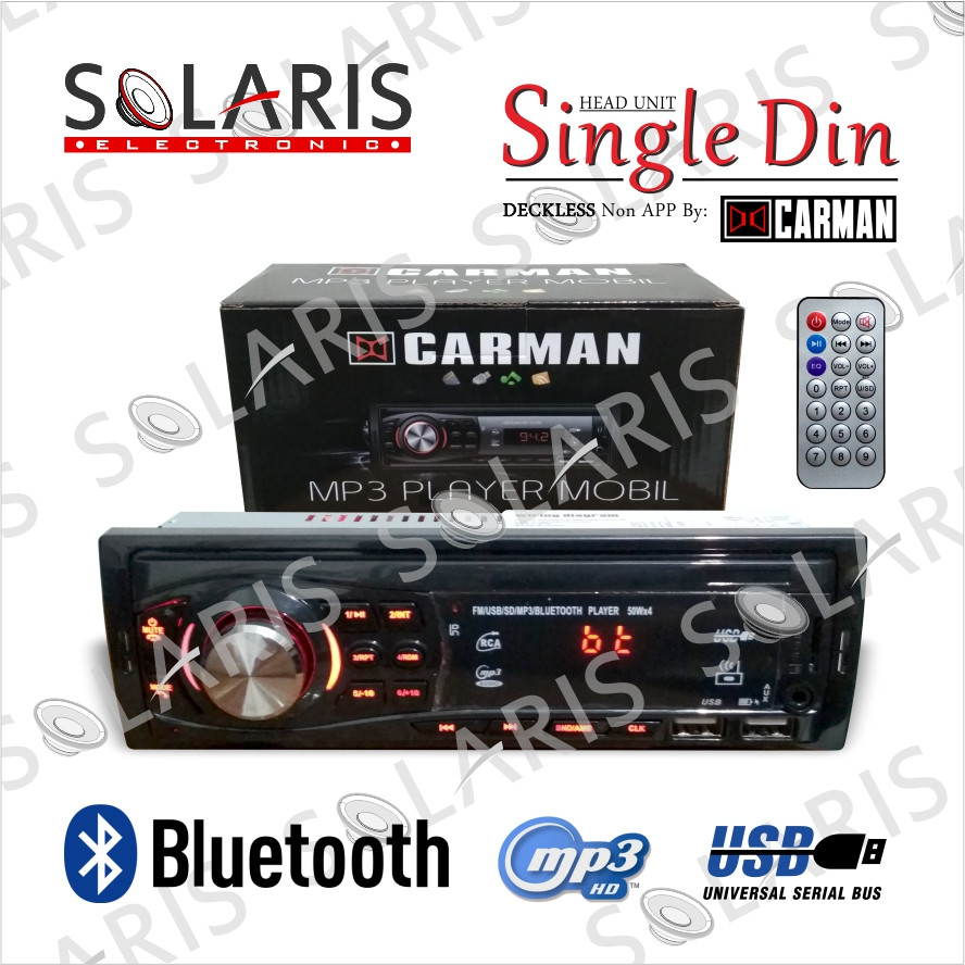 HEAD UNIT SINGLE DIN DECKLESS CARMAN MP3