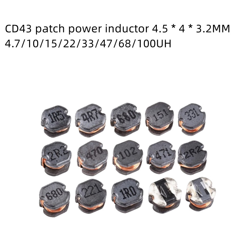 BEST SELLER 500PCS CD43 patch power inductor 4.5*4*3.2MM CD43-6.8UH(6R8) CD43-10UH(100) CD43-15UH(15