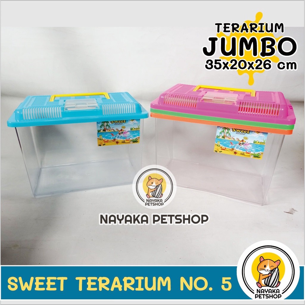 RB22 Sweet Terarium No. 5 Jumbo Kandang Hamster Aquarium Ikan Wadah Reptil Tempat Kura Kura Brazil