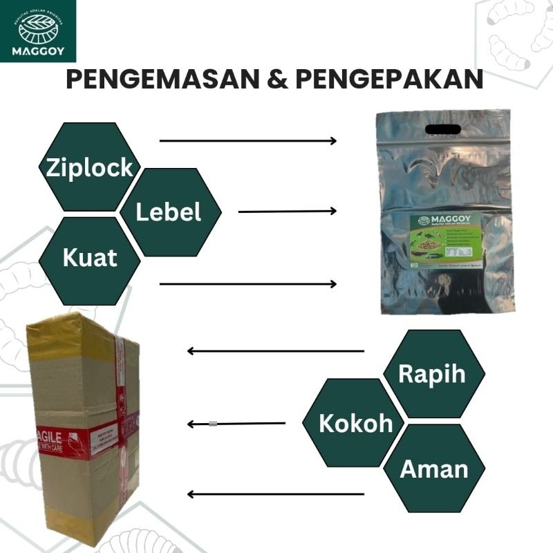 RB22 Maggot Kering 1kg maggot kering 1 kg maggot BSF magot kering pakan ikan koi chana arwana