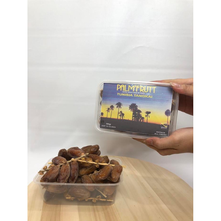 

Kurma Tunisia Tangkai Plam frutt 500gr kemasan Toples premium quality - kurma Elshanum New