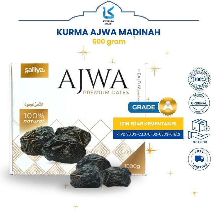 

Kurma Ajwa Kemasan Dus 500 gr Kurma Ajwa Madinah New