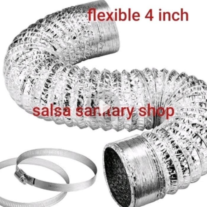 Baru.. Flexible Ducting 4 Inch/Flexible Ducting Alumunium 4 Inch/Flexible Ducting 4 Inch Panjang 5