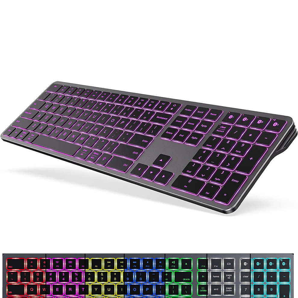 7-Colors Backlit Bluetooth Keyboard for iOS Android Windows Tablet PC
