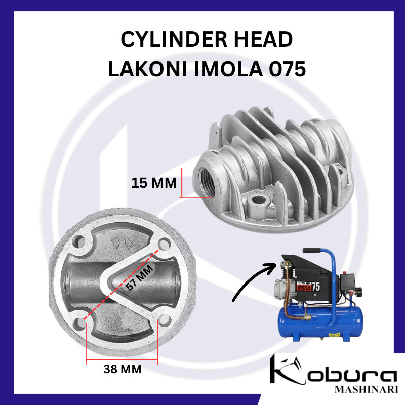 Cylinder Head Lakoni Imola 075 Kepala Silinder Aluminium Kompresor Angin Lakoni Imola atau Multipro