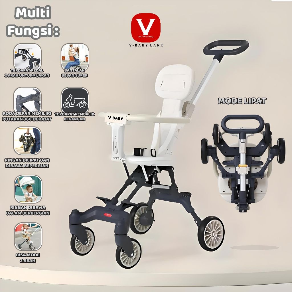 SR V-BABY CARE Stroller bayi/stroller bayi/kursi dorong bayi/kursi dorong bayi lipat/stroller bayi