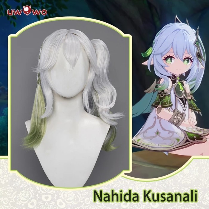 UWOWO Game Genshin Impact Cosplay Nahida Kusanali Wig Sumeru Dendro