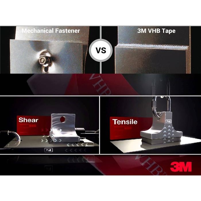 

Toso - 4991 Tapes 3M Vhb (Very High Bond) 24Mm X 9Yard X 2.3Mm Warna Abu Abu