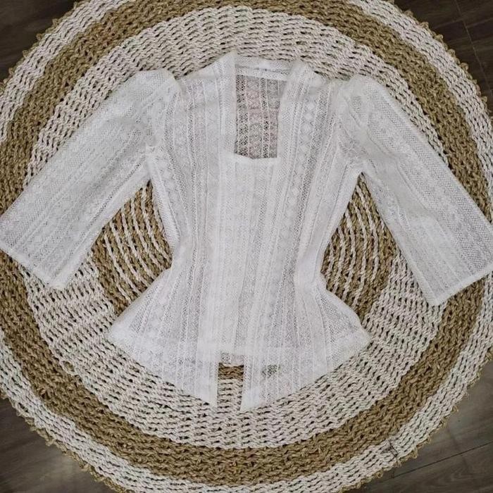 ATASAN BAJU WANITA KEBAYA LONCENG BAJU CEWEK KEBAYA BROKAT MODEL KEKINIAN KEBAYA LENGAN PANJANG