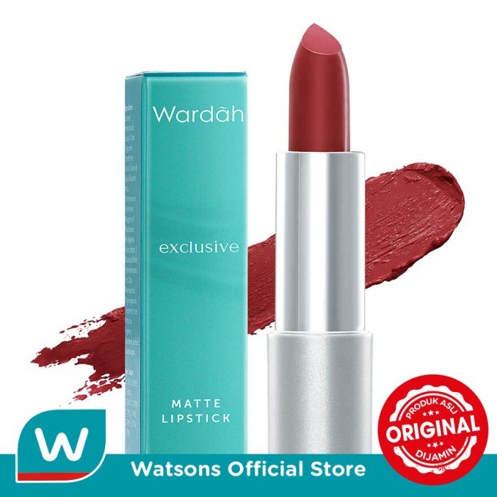 wardah exclusive matte lipstick 06 dark red 3.5g [mutu terbaik]