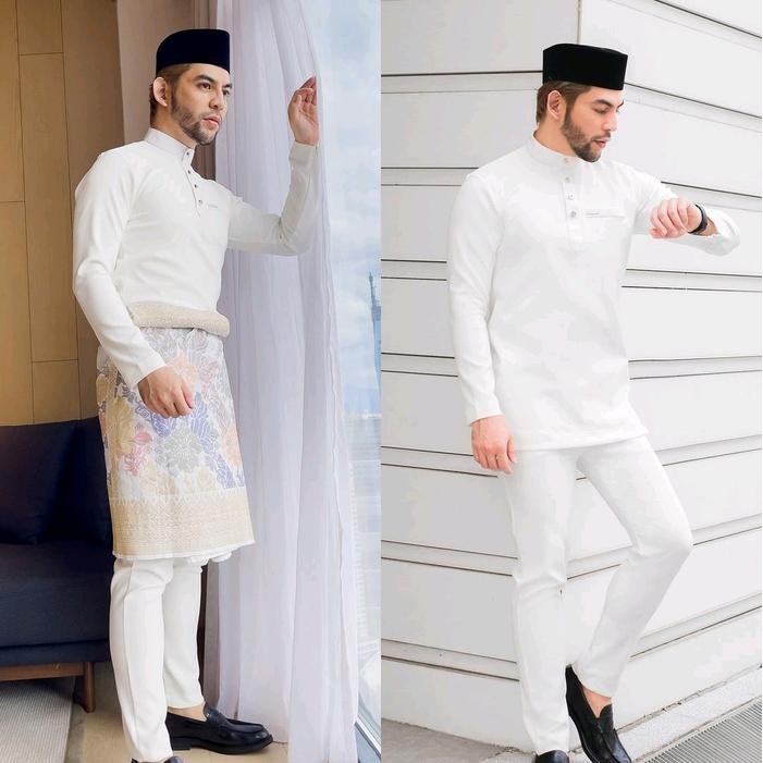 TERLARIS -1 Set Baju Karung AMelayu Pria Baju Koko Formal Malaysia Cakak Musang Bahan Balotelli