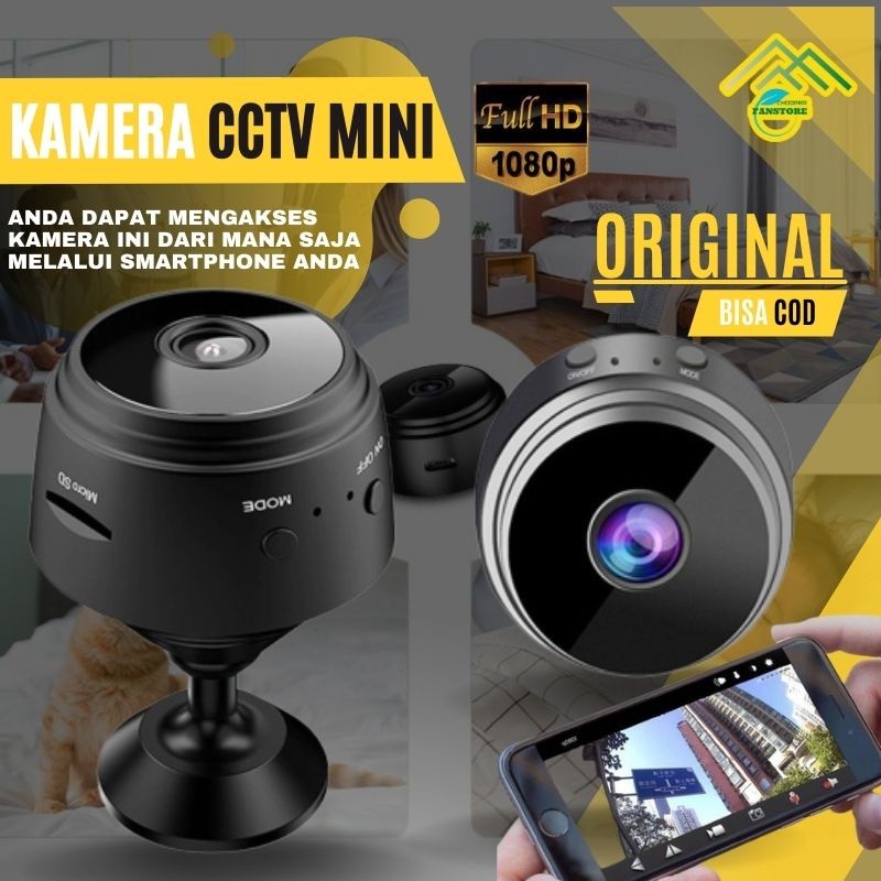 Blueskyy - Spy Mini WiFi IP Camera CCTV Wide Angle 1080P Kamera Kecil CCTV Mini Jarak Jauh Tanpa