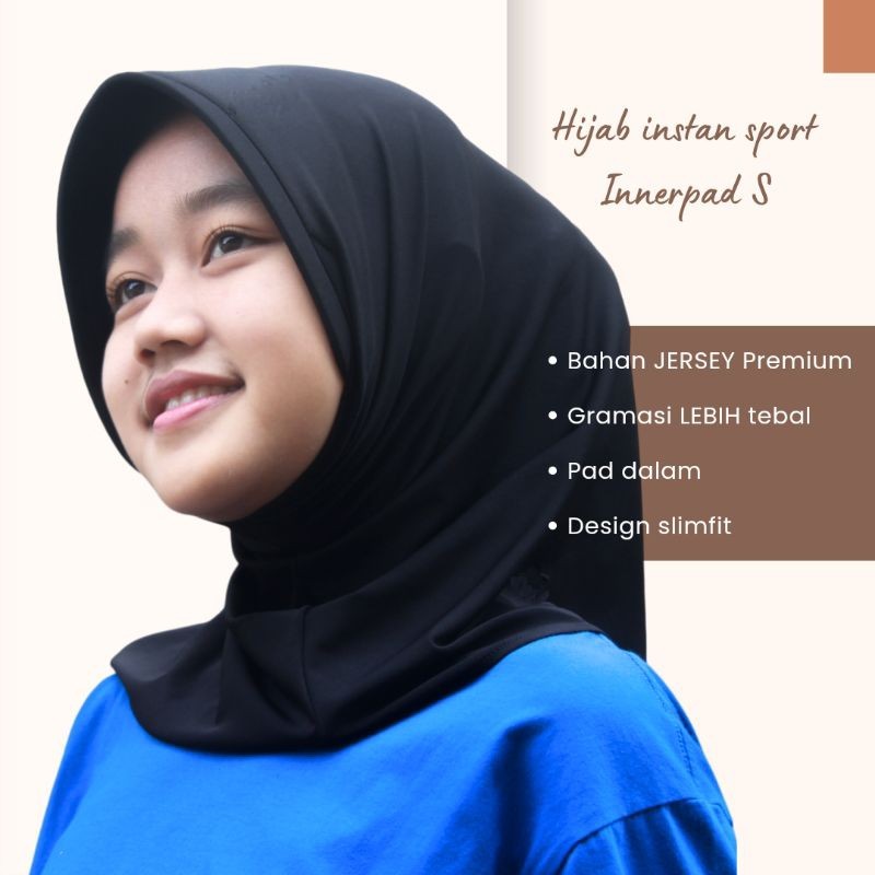 Hijab Sport Volly/Gym/Senam/Basket Polos BAHAN JERSEY Kerudung Olahraga JD7