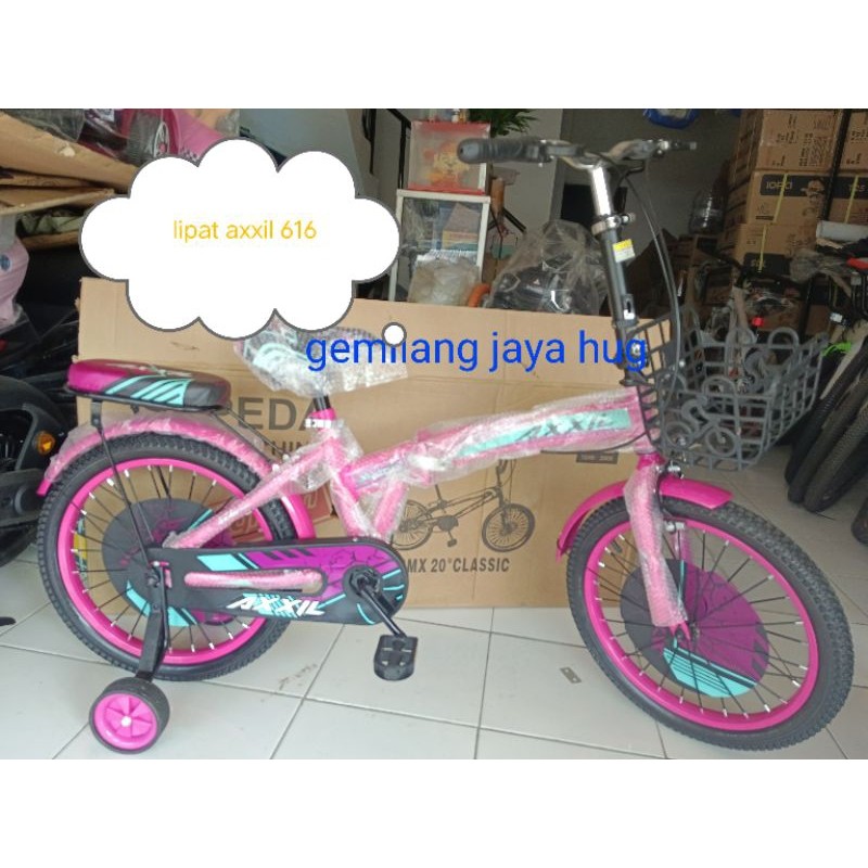 TREA Sepeda Lipat Axxil 16" 18 inch Type 616 dan sepeda lipat 16/18inch velion,lipat evergreen girl