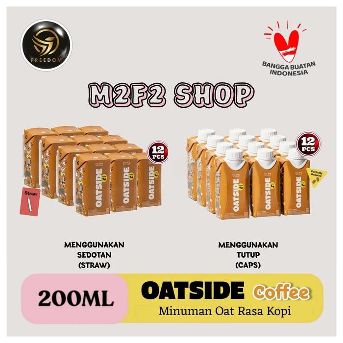 

OATSIDE Mini Coffee Oat Milk Susu Gandum Kotak UHT - 200 ml (12 Pcs)