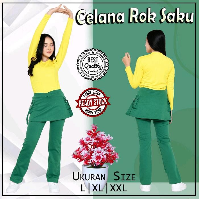 CELANA SENAM ROK KANTONG PDL/CELANA PANJANG ROK SENAM ZUMBA AEROBICS BAHAN SPANDEX/BAWAHAN OLAH RAGA