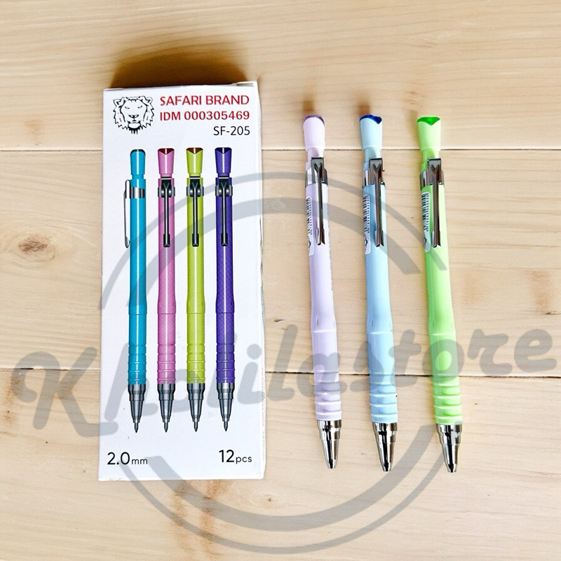 Promo Pensil Mekanik Safari Sf-205 2.0Mm Isi 12 Pcs Warna Campur Original