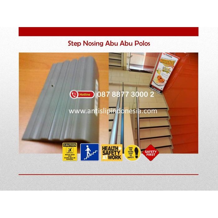 Step Nosing Rubber / stair Nosing / Lis karet Tangga abu Polos