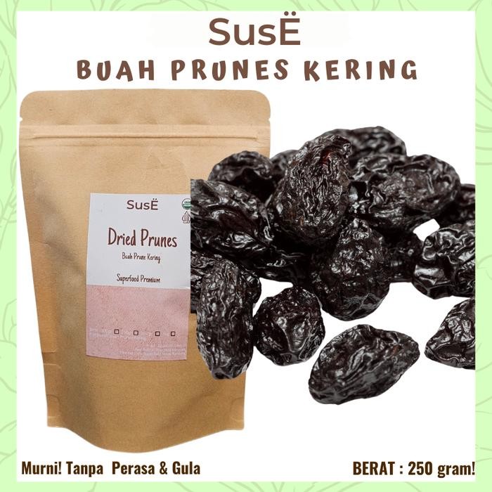 

Suse Dried Pitted Prunes Kering 250gr Premium Rendah gula Food Snacks Cemilan New