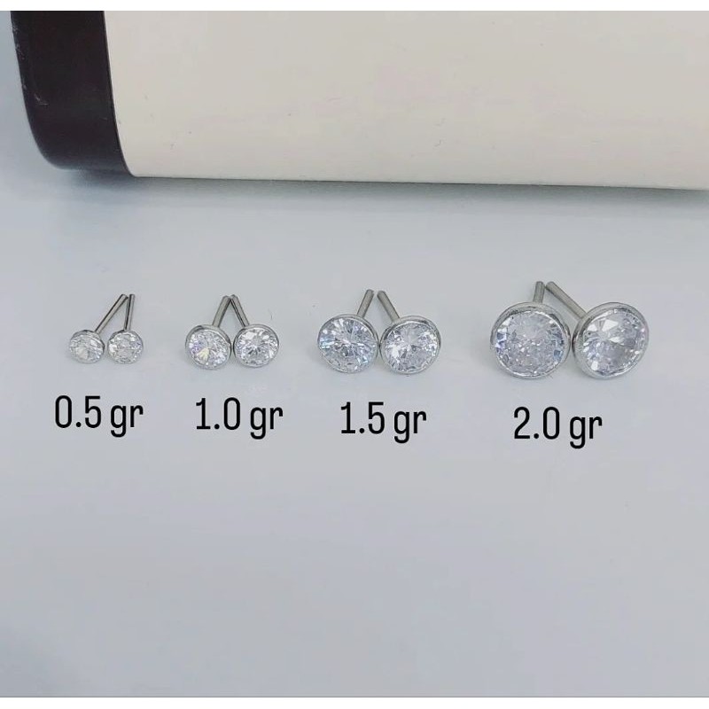 Anting Tusuk Giwang PERAK Mata Burung Asli Silver 925 (Terima Jual Kembali)