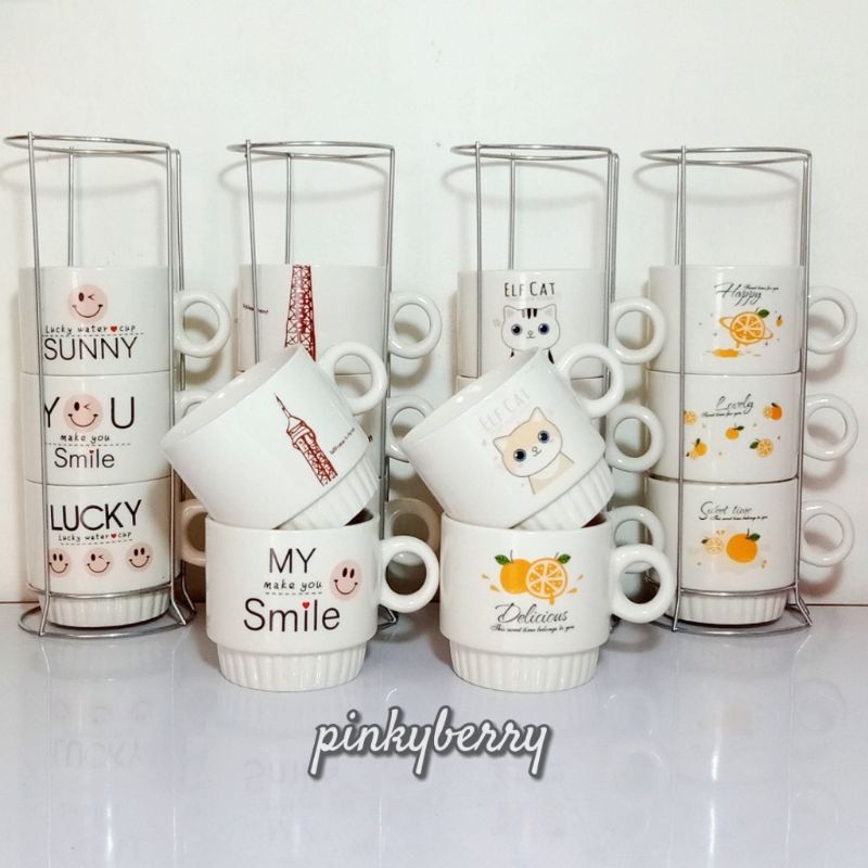 Mug Keramik Susun 4 / Gelas keramik Susun Size L (Large) C167