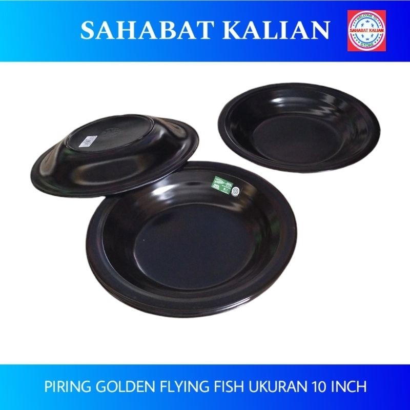 (6 Piring) Piring Melamin Golden Fish P1001 Ukuran 10 Inch