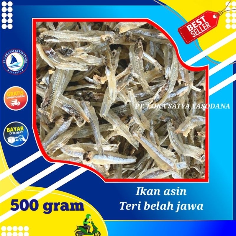 

Terlaris! Ikan Asin Teri Belah Jawa / Jengki Belah Putih gram