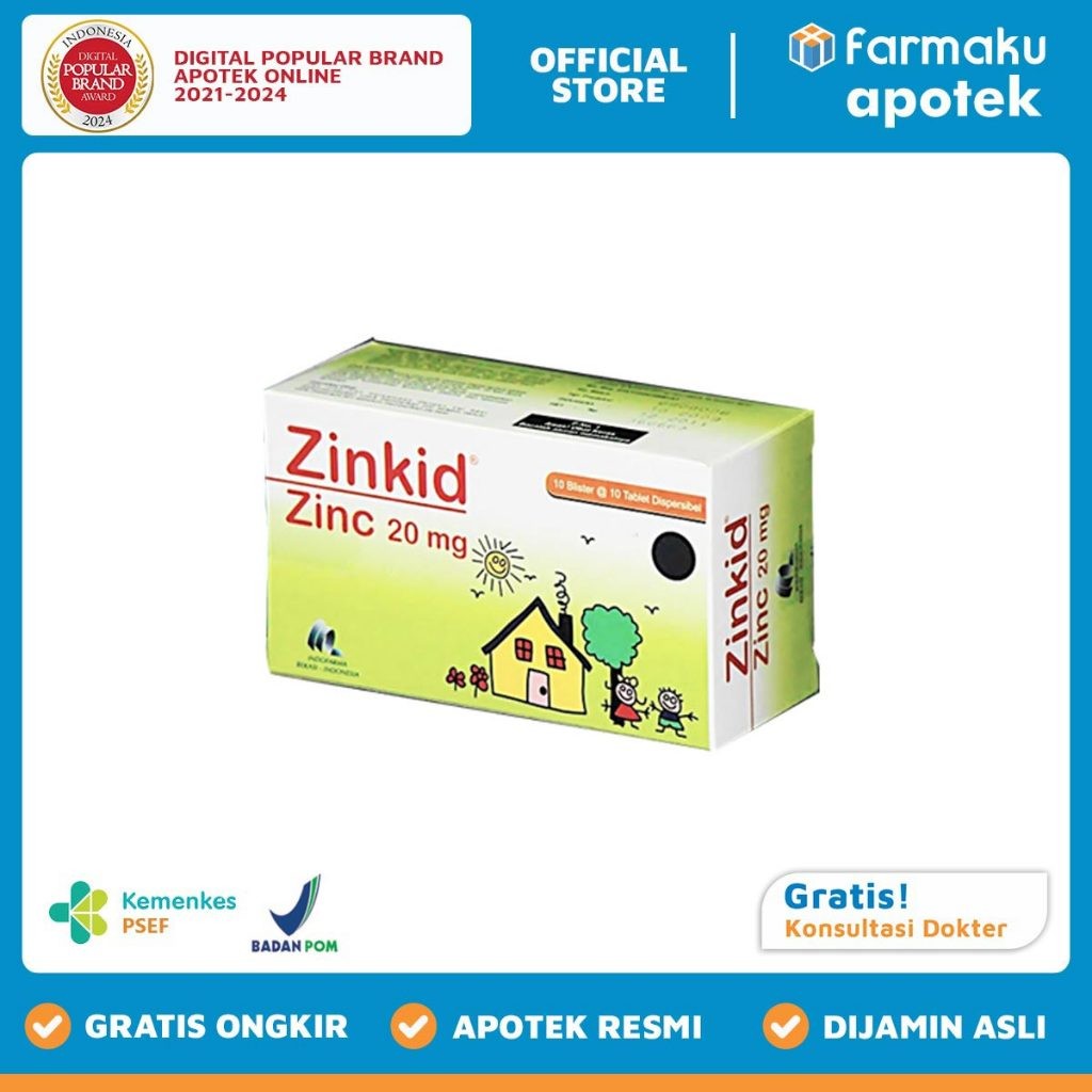 Zinkid 20 mg Strip 10 tablet dispersible  - TJD