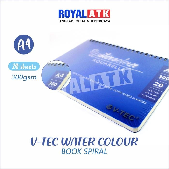 

Water Color Book Spiral V-Tec 20 Lembar A4 Watercolor Book A4 20 Sheet