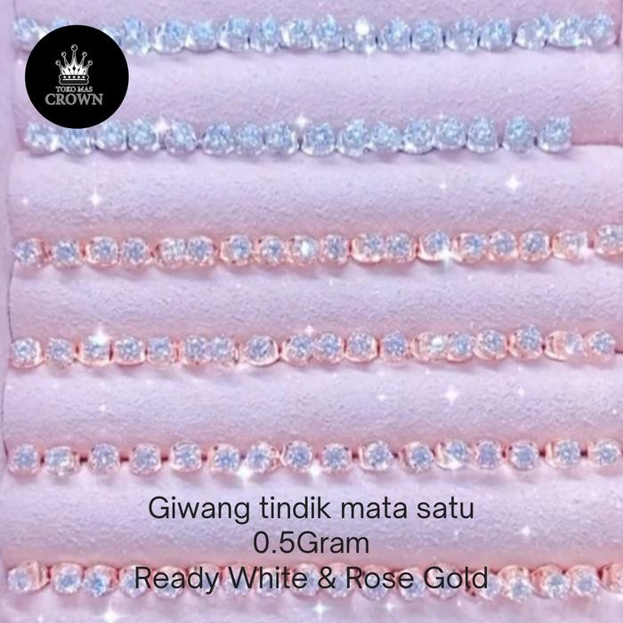 TokoMasCrownLokasariGiwang Tindik Solitaire New Emas Asli