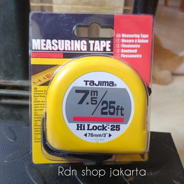 Meteran Tajima 7.5 Meter 25 Ft Hilock-25 Meteran Measuring Tape