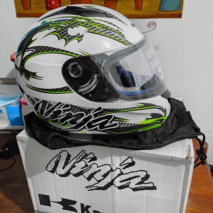 helm full face ninja rr r original kawasaki