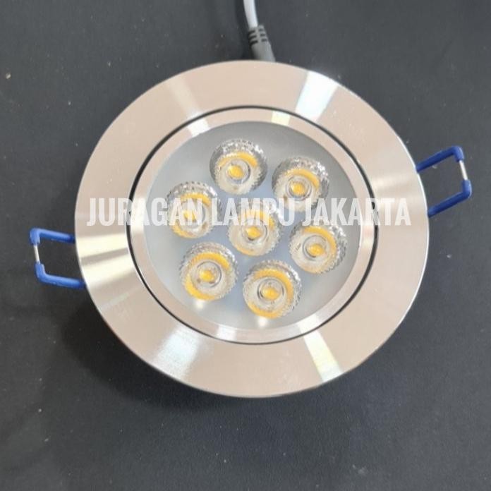 Lampu Led Downlight Body Silver 3W 5W 7W Downlight Mata Plafon