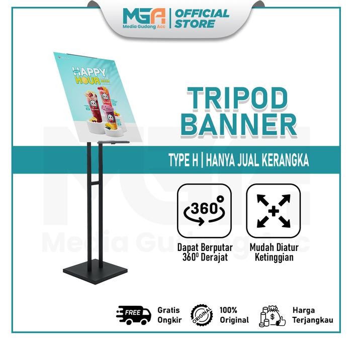 

Tripod Banner / Tripod Banner Model H / Stand Banner Display / Standing Banner Frame Miring