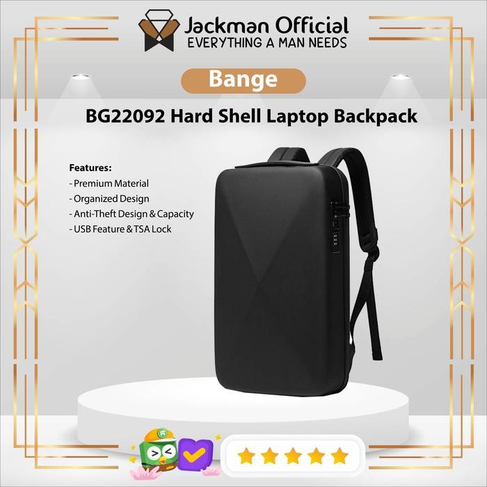 BEST SELLER BANGE BG22092 Hard Shell Laptop Backpack Bag 15.6 Inch Alt BG22201